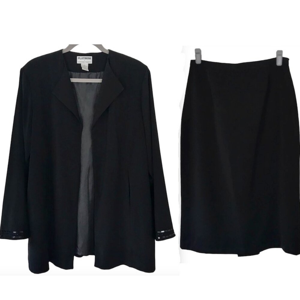 Platinum by Stephen Yearick Jacket and Midi Length Skirt Set